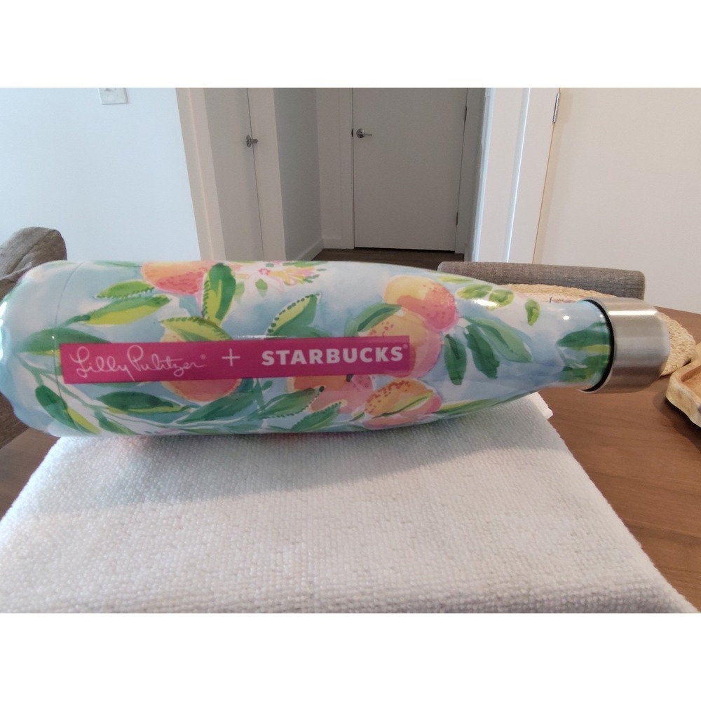 Lilly Pulitzer x Starbucks S'well Water Bottle 17oz Floral Fruit Stainless Steel
